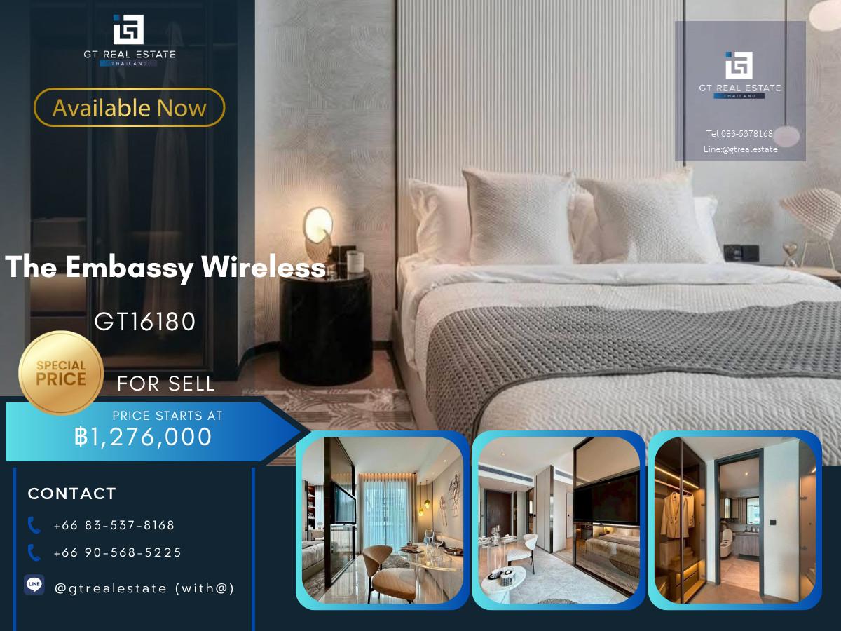 💎 GT16180 |  คอนโดขายดาวน์ที่ The Embassy Wireless เดินทางสะดวก ใกล้รถไฟฟ้าบีทีเอส มีรถรับส่ง ห้องแต่งสวยมาก เฟอร์นิเจอร์ครบ!!