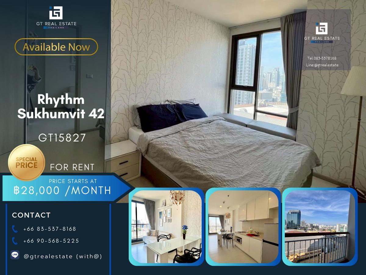 ✨ GT15827 | คอนโด Rhythm Sukhumvit 42 เดินทางสะดวก ใกล้รถไฟฟ้าบีทีเอส มีรถรับส่ง ห้องสวย เฟอร์นิเจอร์ครบ พร้อมอยู่!!