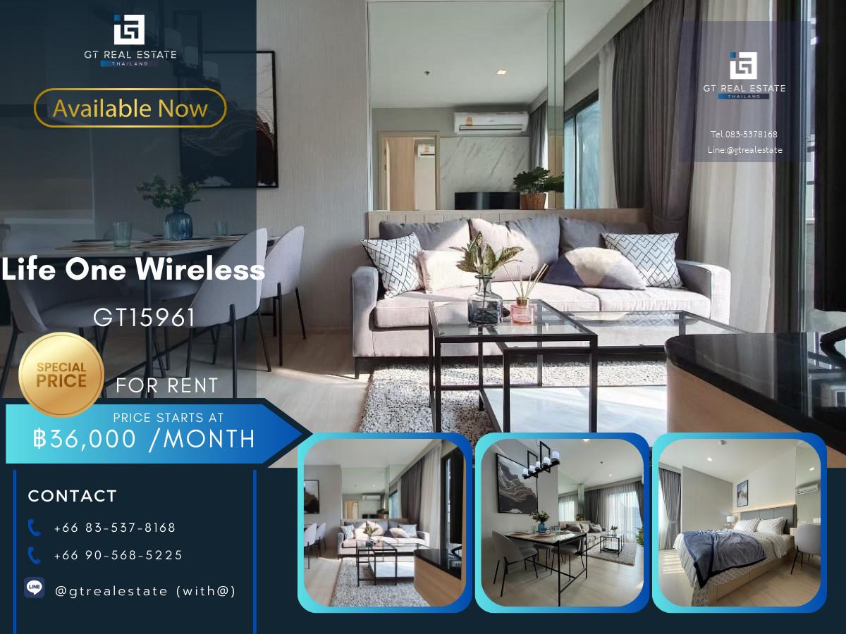 ✨ GT15961 |  คอนโด Life One Wireless เดินทางสะดวก ใกล้รถไฟฟ้าบีทีเอส มีรถรับส่ง ห้องสวย เฟอร์นิเจอร์ครบ พร้อมอยู่!!