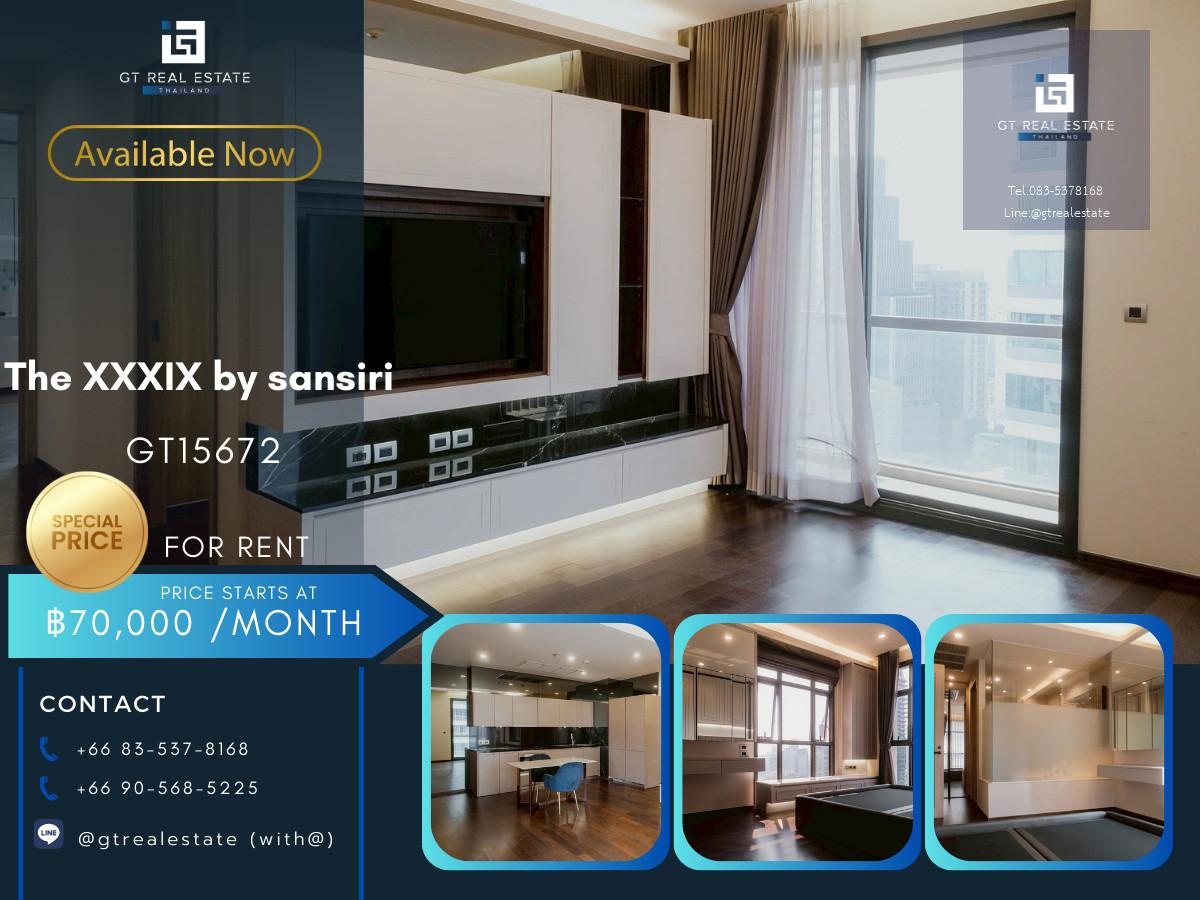 คอนโด The XXXIX by sansiri เดินทางสะดวก ใกล้รถไฟฟ้าบีทีเอส มีรถรับส่ง ห้องสวย เฟอร์เข้าอยู่!!