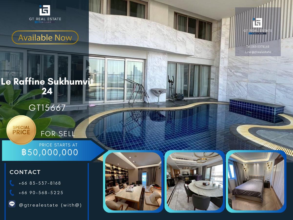 คอนโด Le Raffine Sukhumvit 24 เดินทางสะดวก ใกล้รถไฟฟ้าบีทีเอส มีรถรับส่ง ห้องกว้าง สวย เฟอร์นิเจอร์ครบ พร้อมขาย!!