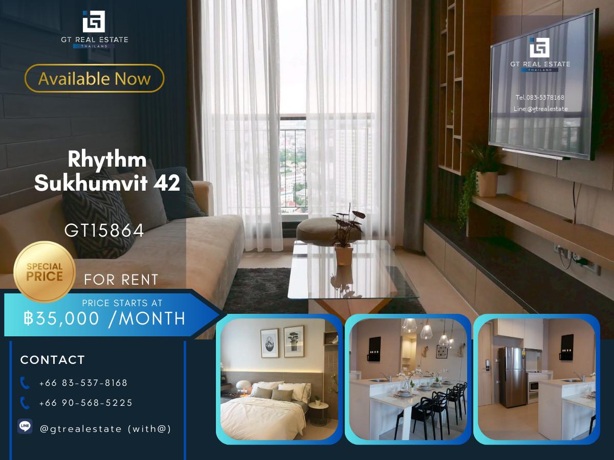 ✨ GT15864 | คอนโด Rhythm sukhumvit 42 เดินทางสะดวก ใกล้รถไฟฟ้าบีทีเอส มีรถรับส่ง ห้องสวย เฟอร์นิเจอร์ครบ พร้อมอยู่!!