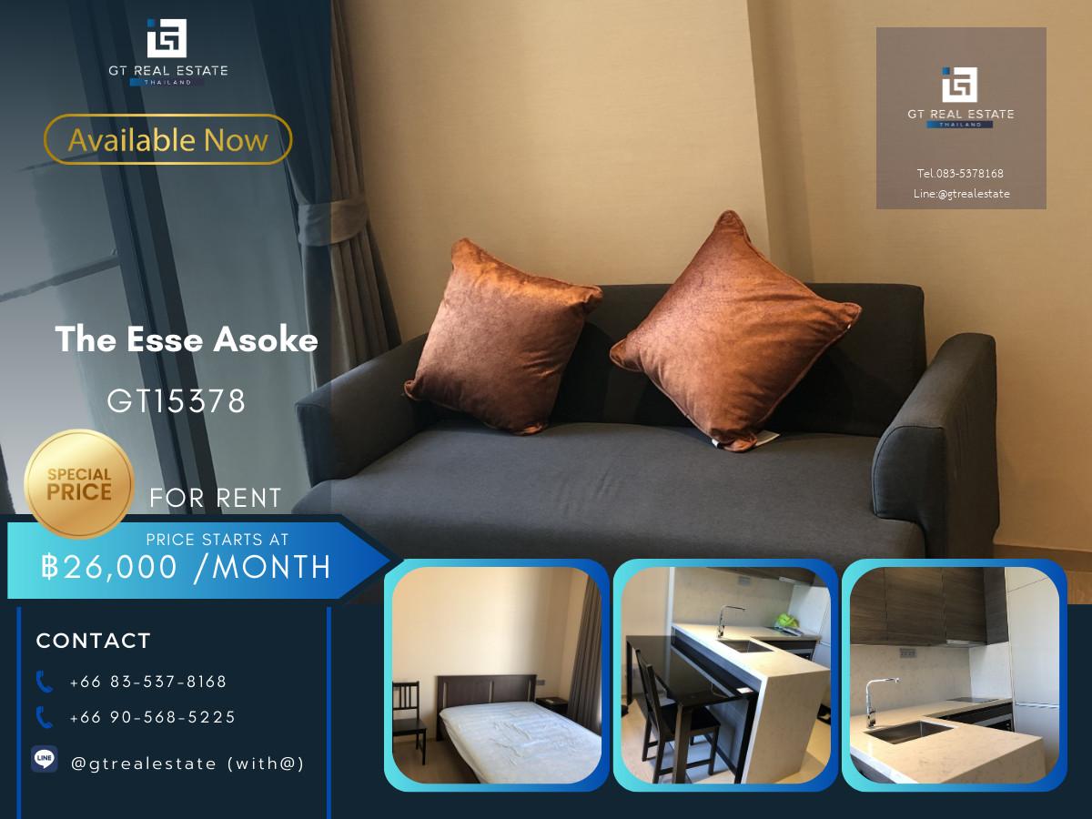 คอนโด The Esse Asoke เดินทางสะดวก ใกล้รถไฟฟ้าบีทีเอส มีรถรับส่ง เฟอร์นิเจอร์ครบ พร้อมอยู่