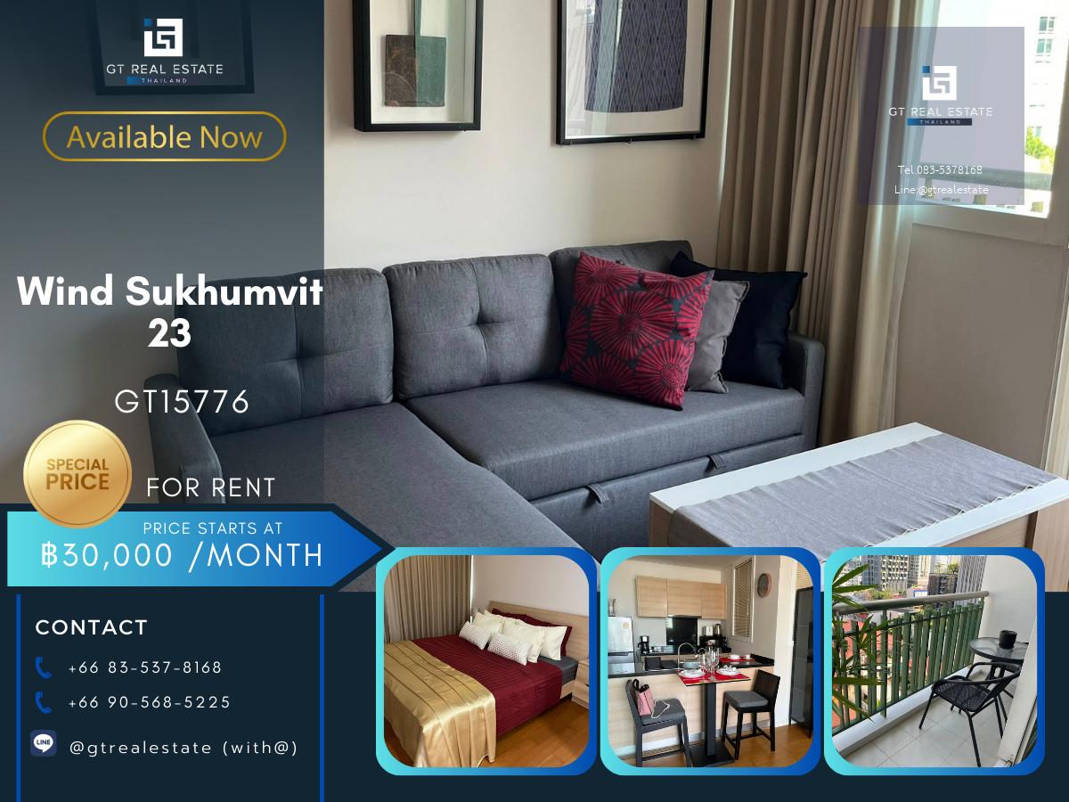 ✨ GT15776 | คอนโด Wind Sukhumvit 23 เดินทางสะดวก ใกล้รถไฟฟ้าบีทีเอส มีรถรับส่ง ห้องสวย พร้อมเข้าอยู่!!
