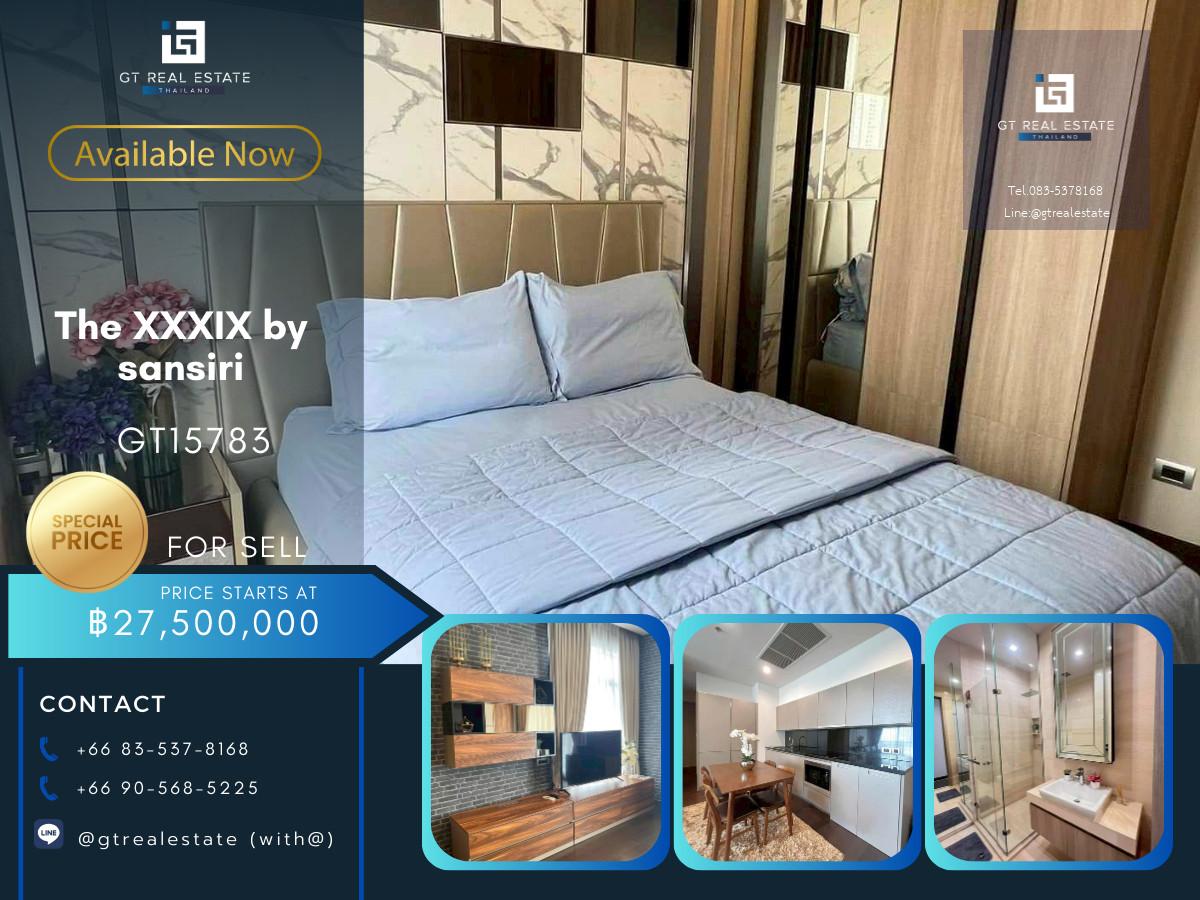 ✨ GT15783 | คอนโดพร้อมขายที่ The XXXIX by sansiri เดินทางสะดวก ใกล้รถไฟฟ้าบีทีเอส มีรถรับส่ง ห้องแต่งสวย เฟอร์นิเจอร์ครบ!!