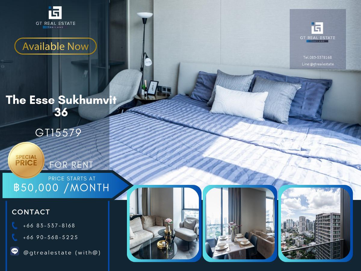 คอนโด The Esse Sukhumvit 36 เดินทางสะดวก ใกล้รถไฟฟ้าบีทีเอส มีรถรับส่ง ห้องสวย เฟอร์นิเจอร์ครบ พร้อมอยู่!!