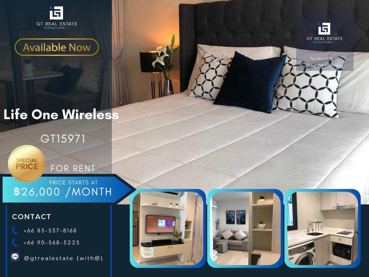 ✨ GT15971 |  คอนโด Life One Wireless ห้องสวย เฟอร์นิเจอร์ครบ พร้อมเช่าอยู่