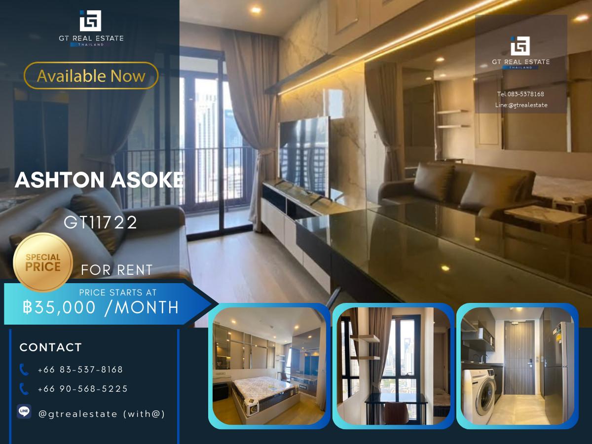 ✨ GT11722 |  คอนโด Ashton Asoke เดินทางสะดวก ใกล้รถไฟฟ้าบีทีเอส มีรถรับส่งห้องสวย เฟอร์นิเจอร์ครบ พร้อมอยู่ทันที!!