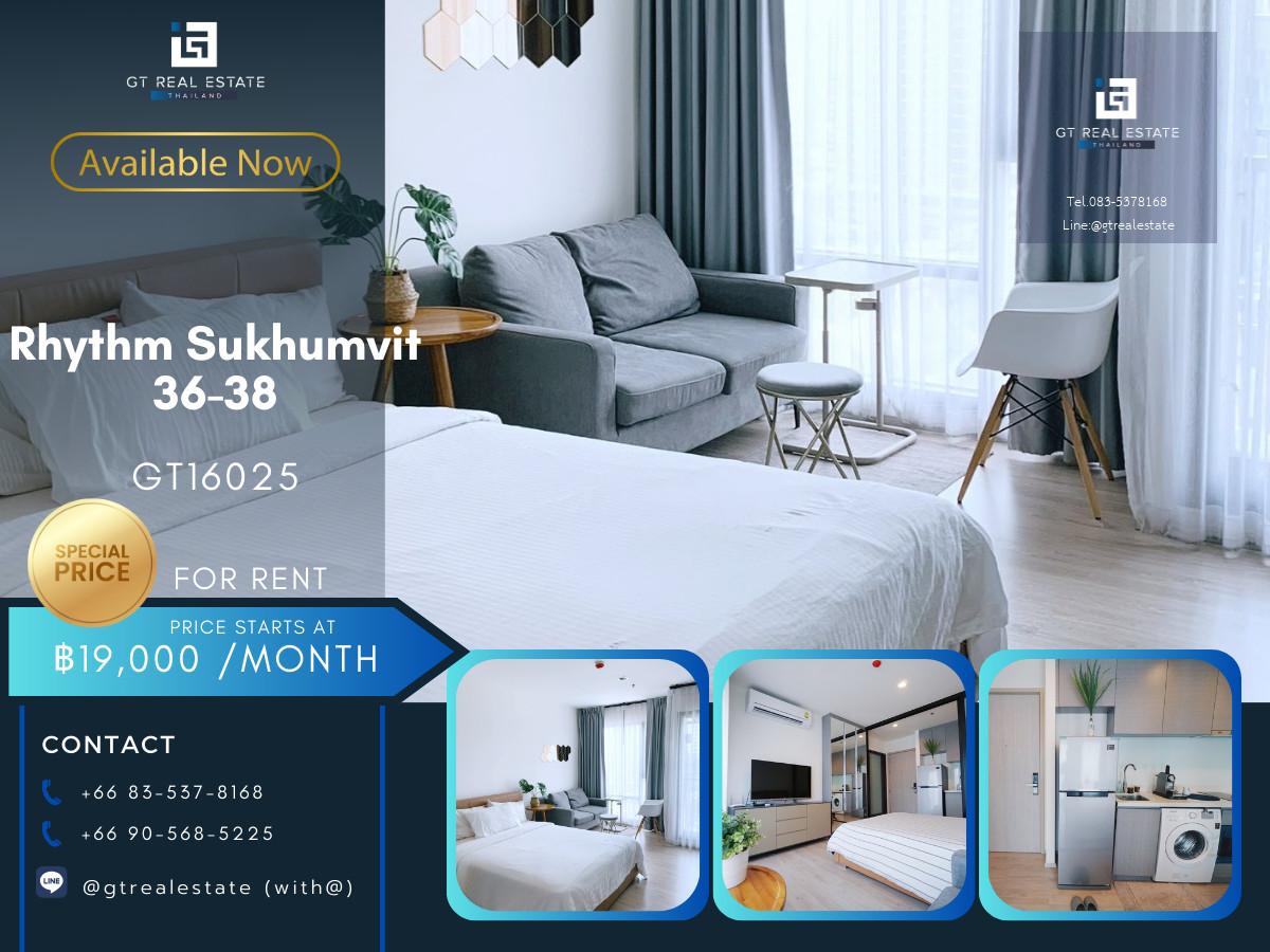 ✨ GT16025 |  คอนโด Rhythm Sukhumvit 36-38 เดินทางสะดวก ใกล้รถไฟฟ้าบีทีเอส มีรถรับส่ง ห้องสวย เฟอร์นิเจอร์ครบ พร้อมอยู่!!