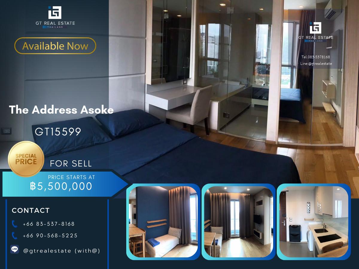 คอนโด The Address Asoke เดินทางสะดวก ใกล้รถไฟฟ้าเอ็มอาที มีรถรับส่ง เฟอร์นิเจอร์ครบ พร้อมขาย!!