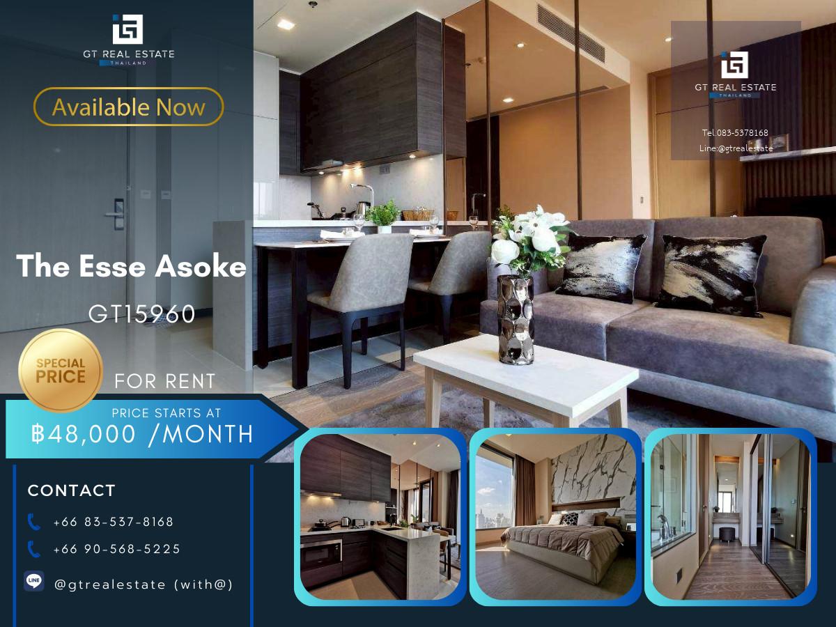 ✨ GT15960 |  คอนโด  The Esse Asoke ห้องสวย เฟอร์นิเจอร์ครบ พร้อมเช่าอยู่