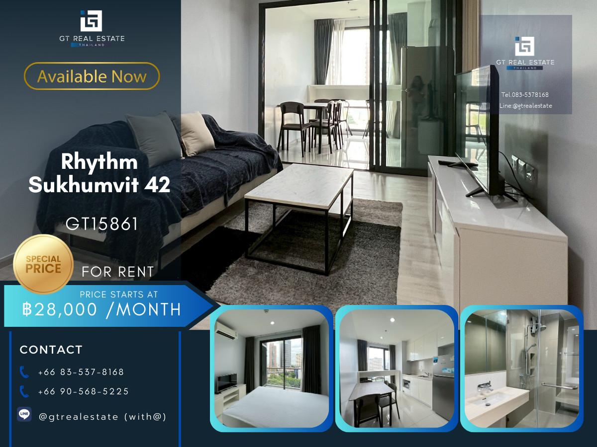 ✨ GT15861 | คอนโด Rhythm Sukhumvit 42เดินทางสะดวก ใกล้รถไฟฟ้าบีทีเอส มีรถรับส่ง ห้องสวย เฟอร์นิเจอร์ครบ พร้อมอยู่!!