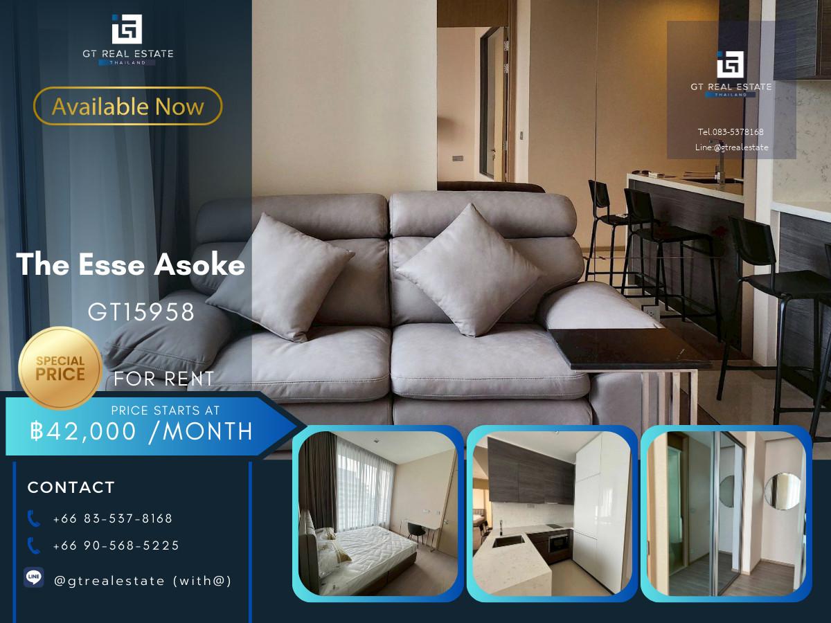 ✨ GT15958 |  คอนโด The Esse Asoke เดินทางสะดวก ใกล้รถไฟฟ้าบีทีเอส เฟอร์นิเจอร์ครบ พร้อมอยู่ทันที